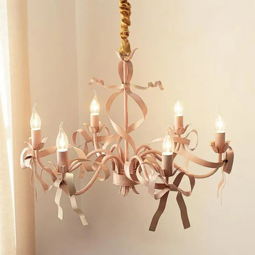 lustre led style européen avec ruban et arc décoratif