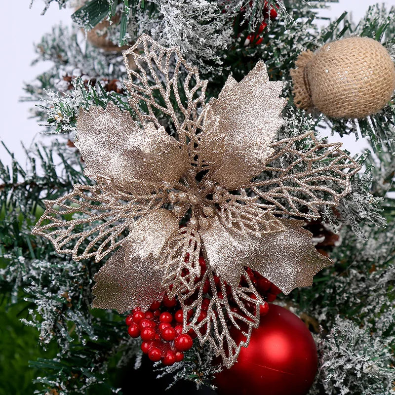 décoration suspendue fleur pailletée pour arbre de noël - vue 20 sur 34