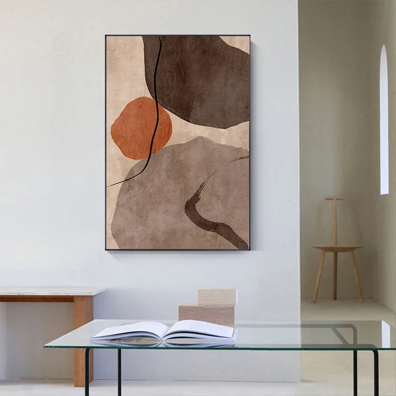 Tableau  peinture murale abstraite moderne en blocs géométriques minimalistes - vue 6 sur 9