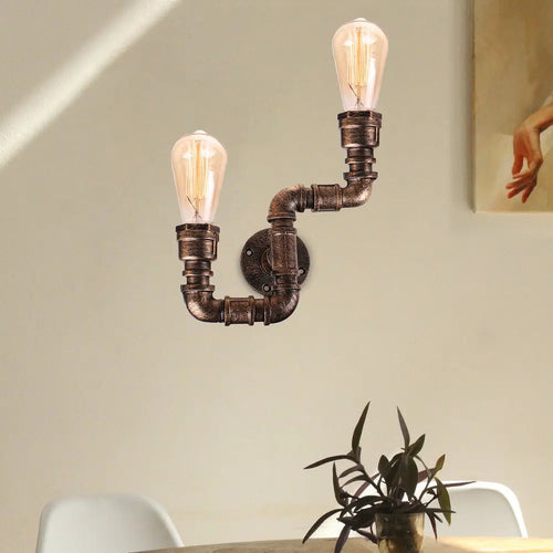applique murale vintage loft 2 lumières bar salon chambre - vue 7 sur 7