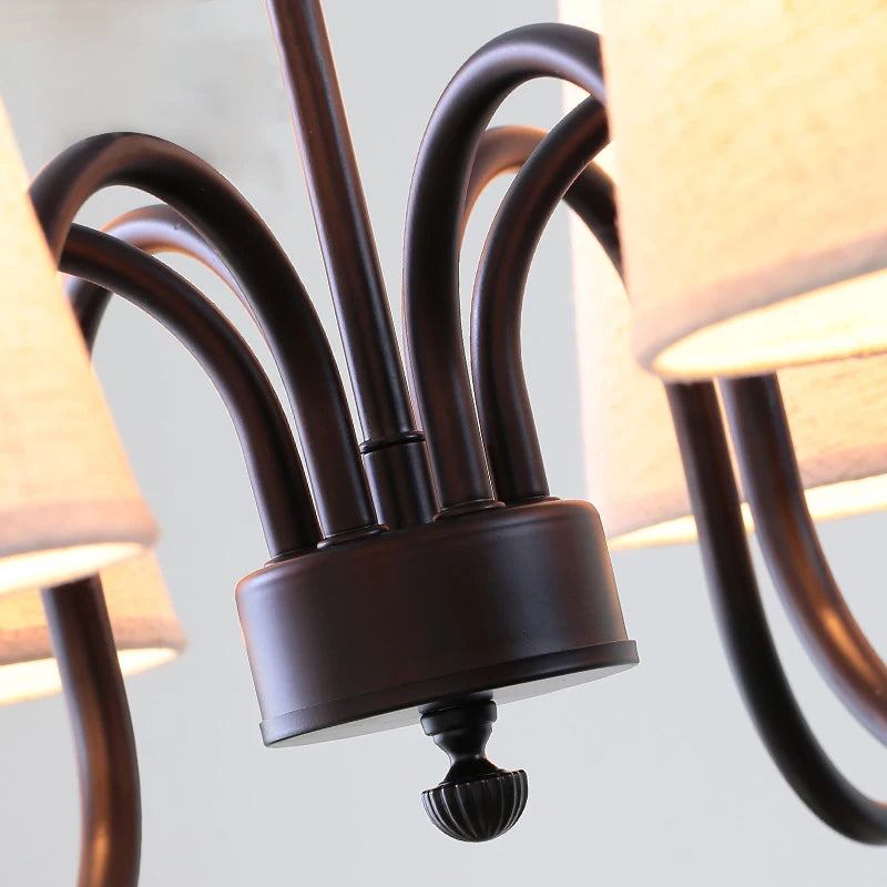 lustre moderne rétro en tissu pour intérieur élégant - vue 3 sur 8