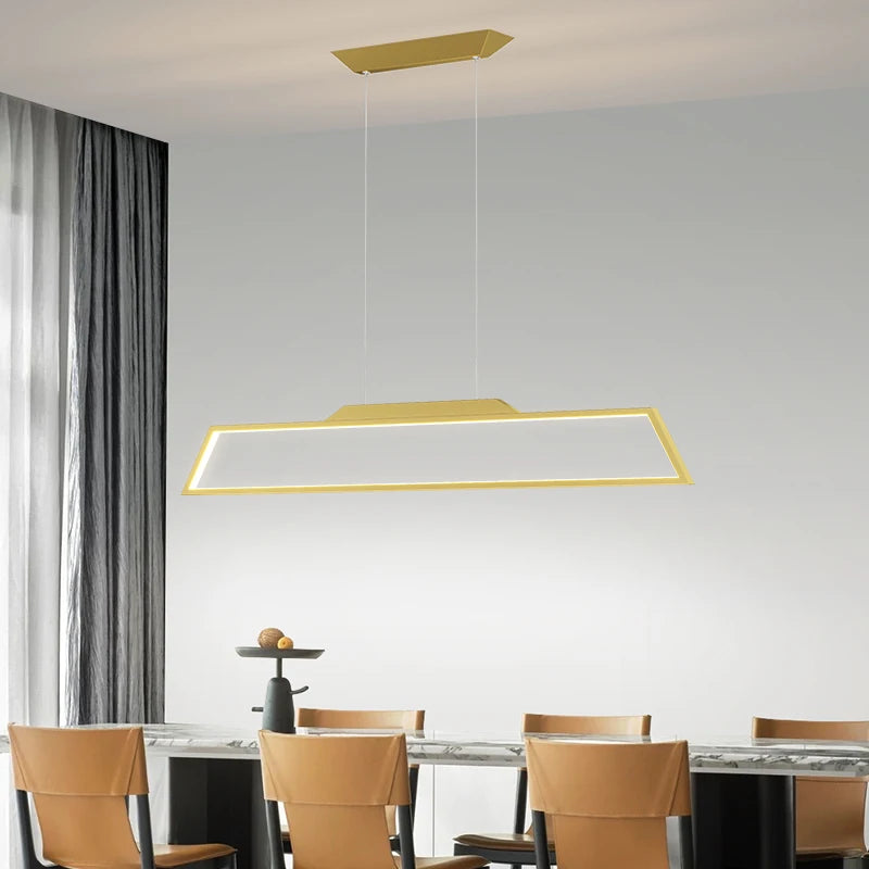 lustre led moderne rectangulaire pour restaurant et bar - vue 5 sur 12