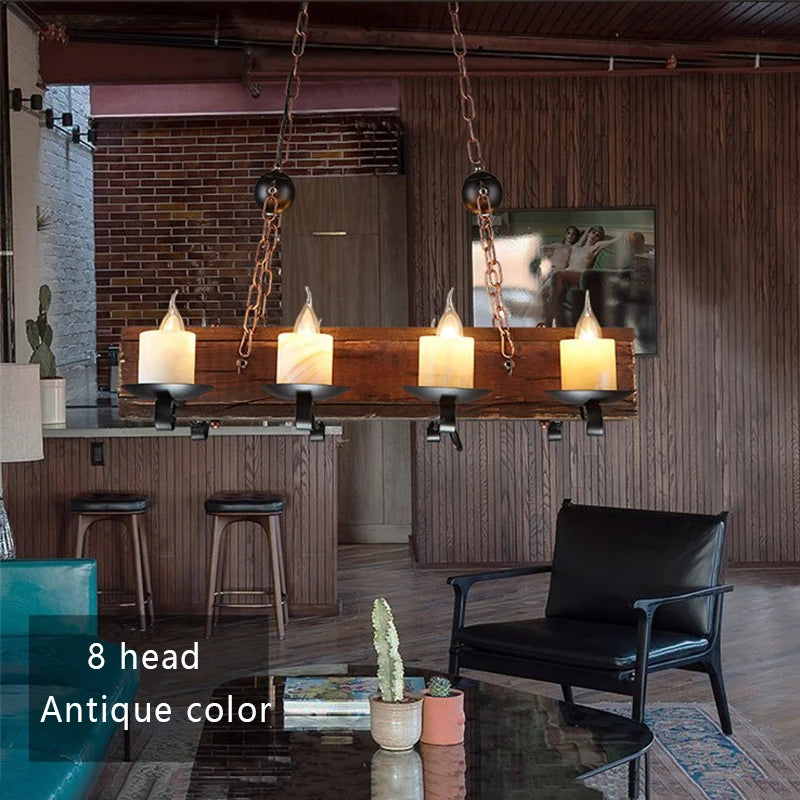 Lustre Antique en bois et métal - vue 8 sur 7