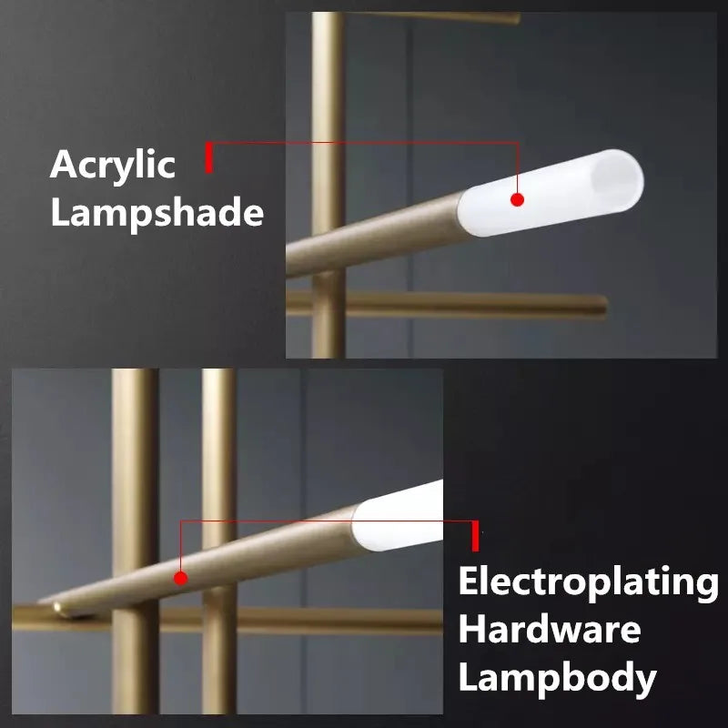 lustre led de luxe postmoderne doré pour hôtel et restaurant - vue 5 sur 6