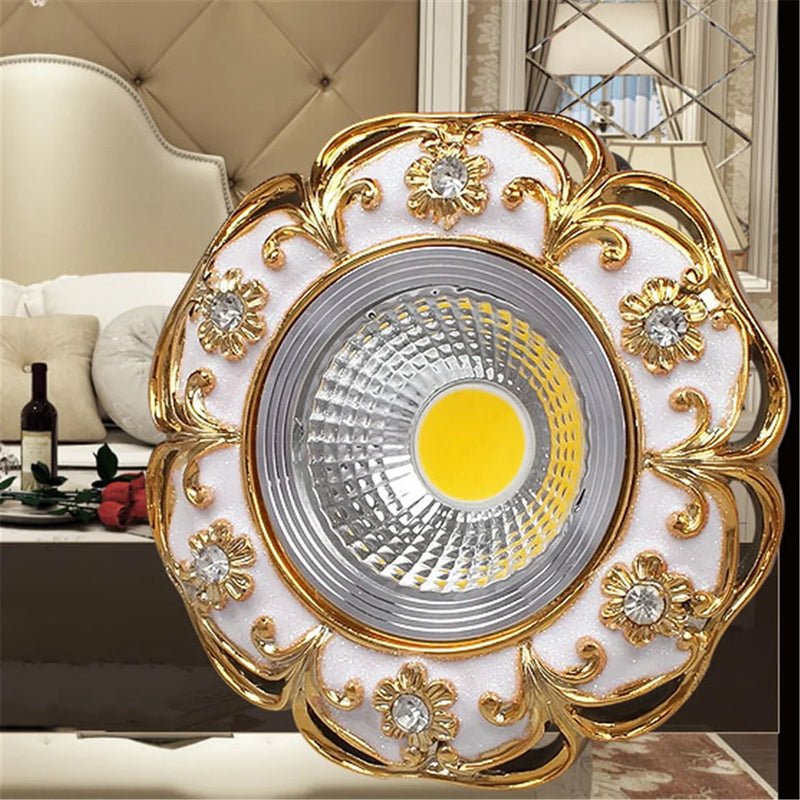 Spot lumineux Led encastrable en résine cristal incrusté de luxe