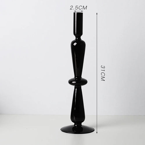 Nordic Glass candle holders, romantic Dinner home decoration, candlestick for birthday wedding, candle holder portavelas decor - vue 31 sur 31