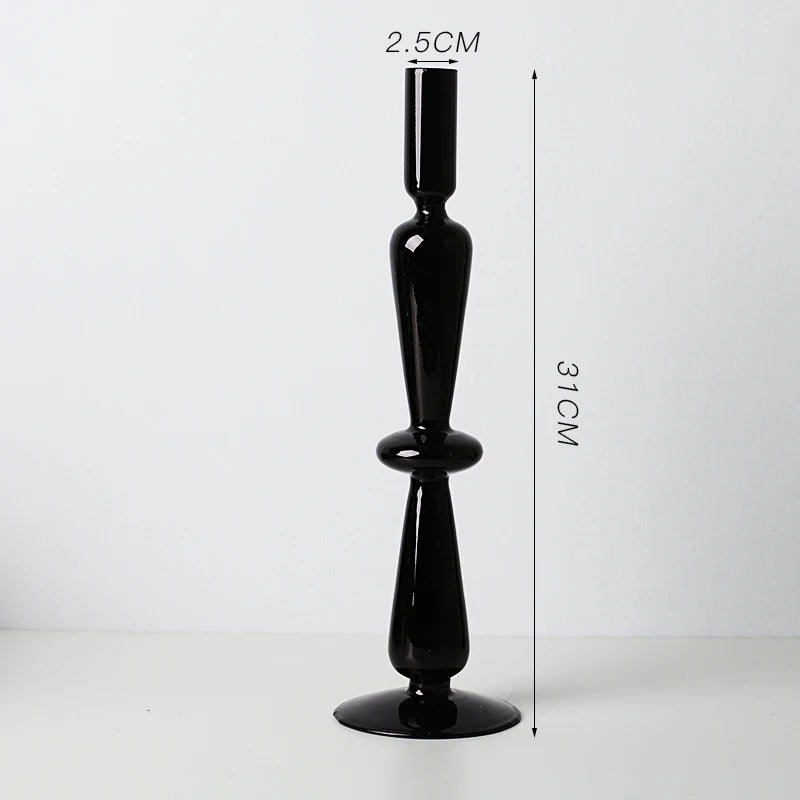 Nordic Glass candle holders, romantic Dinner home decoration, candlestick for birthday wedding, candle holder portavelas decor - vue 30 sur 31