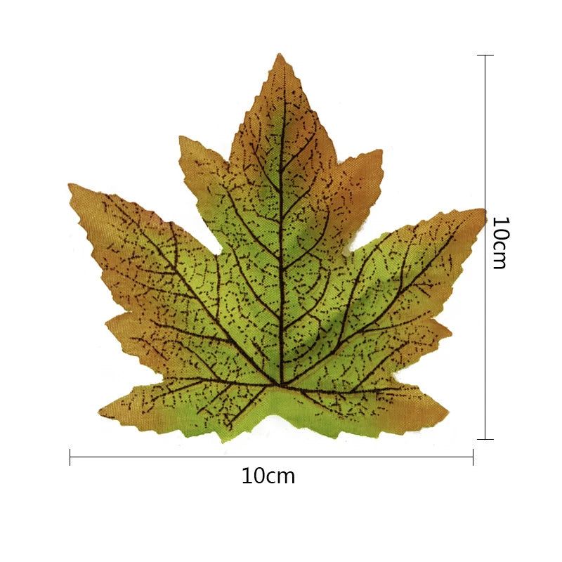 lot de 100 feuilles d'érable artificielles pour décorations festives - vue 17 sur 16