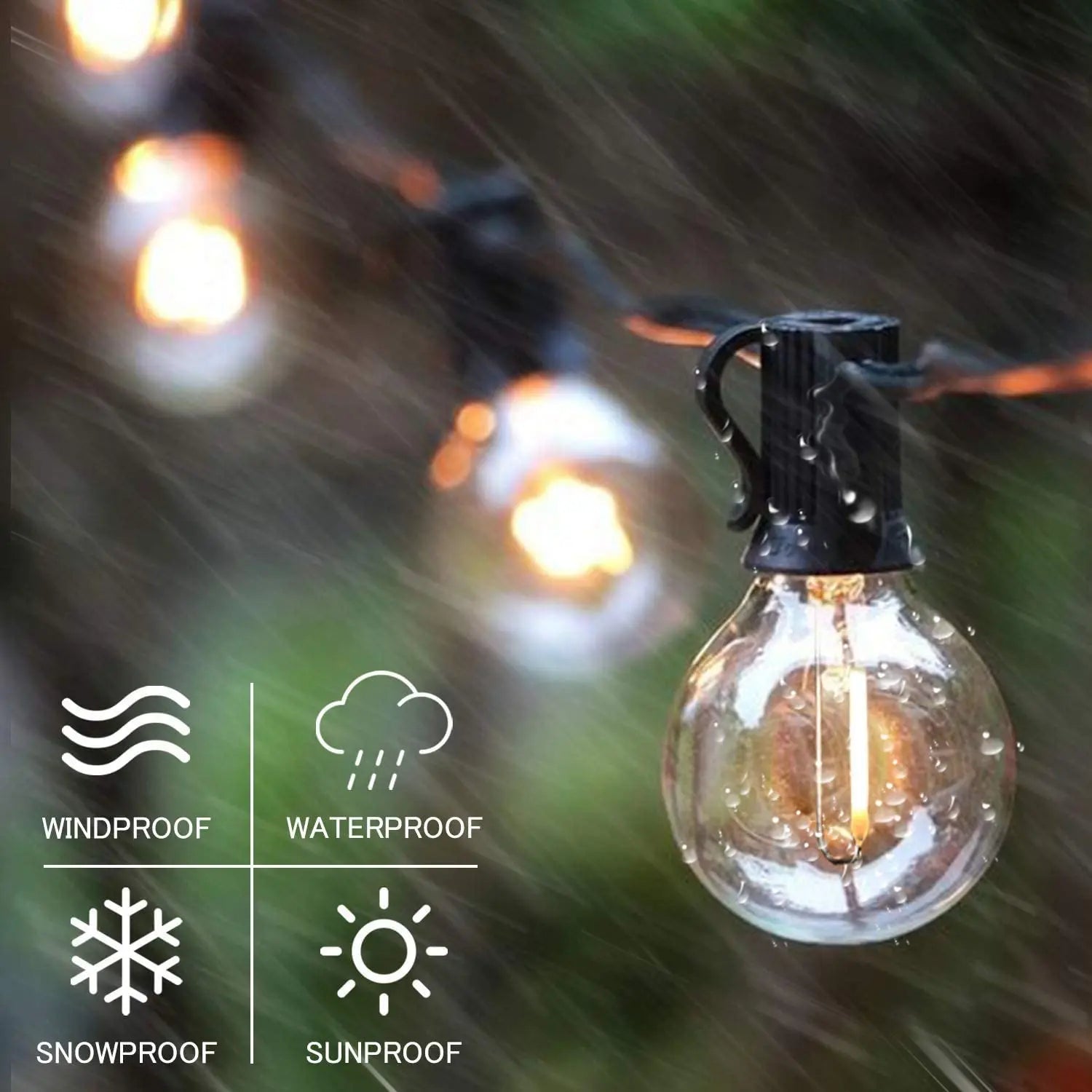 guirlande lumineuse extérieure led ampoules globe décoratives pour jardin terrasse - vue 9 sur 11
