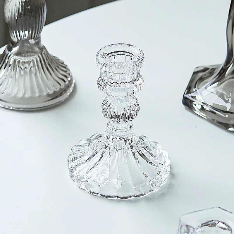 bougeoir en verre pour décoration romantique et centre de table - vue 10 sur 11