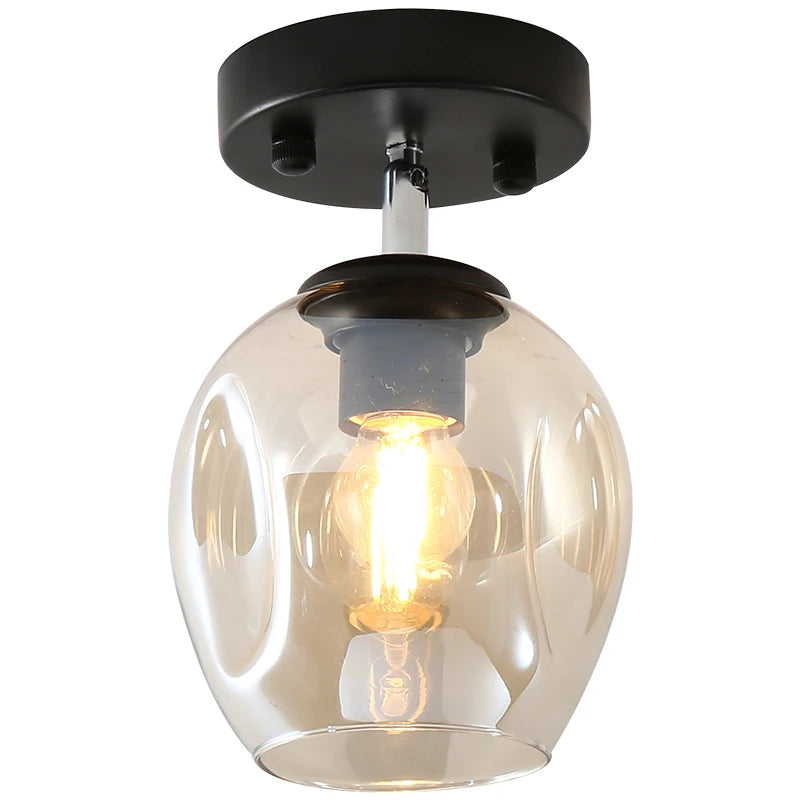 Nordic simple porch hall lamp entering the house, sun table lamp, modern simple corridor lamp, sky lantern, small ceiling lamp - vue 6 sur 11