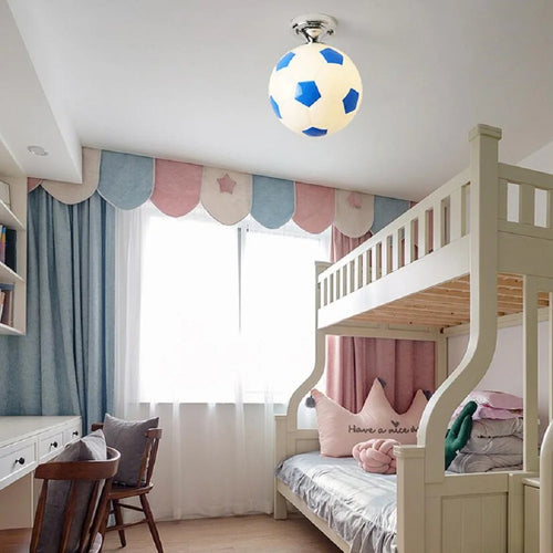 Ballon de Football LED plafonniers 220V E27 Football Bar Club plafonnier créatif enfants garçon chambre décoration luminaire - vue 3 sur 10