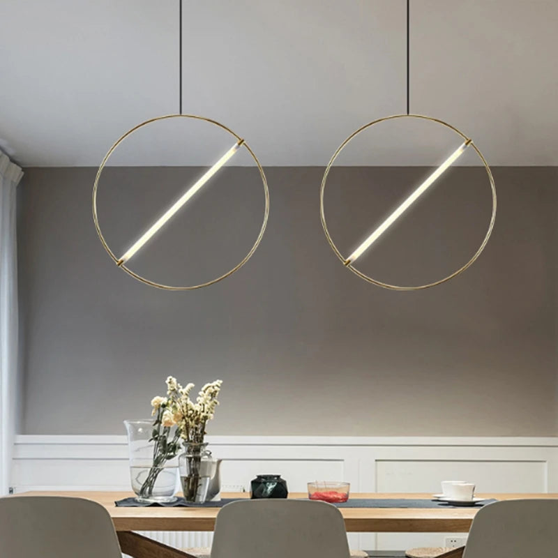 suspension circulaire post-moderne créative luxe design élégant - vue 5 sur 9