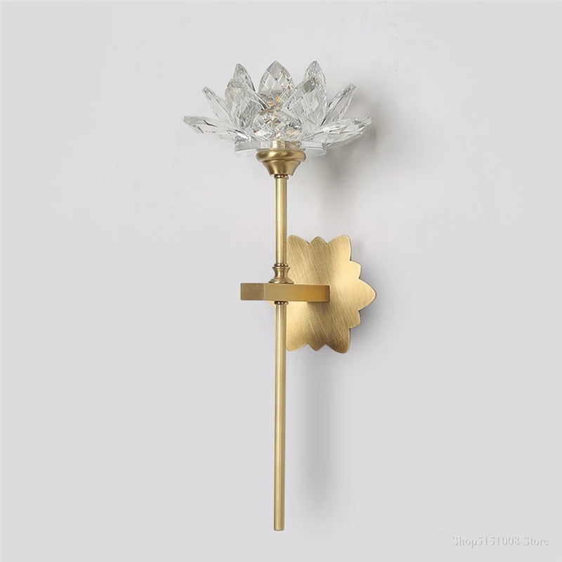 applique murale led en cristal style lotus pour décoration intérieure