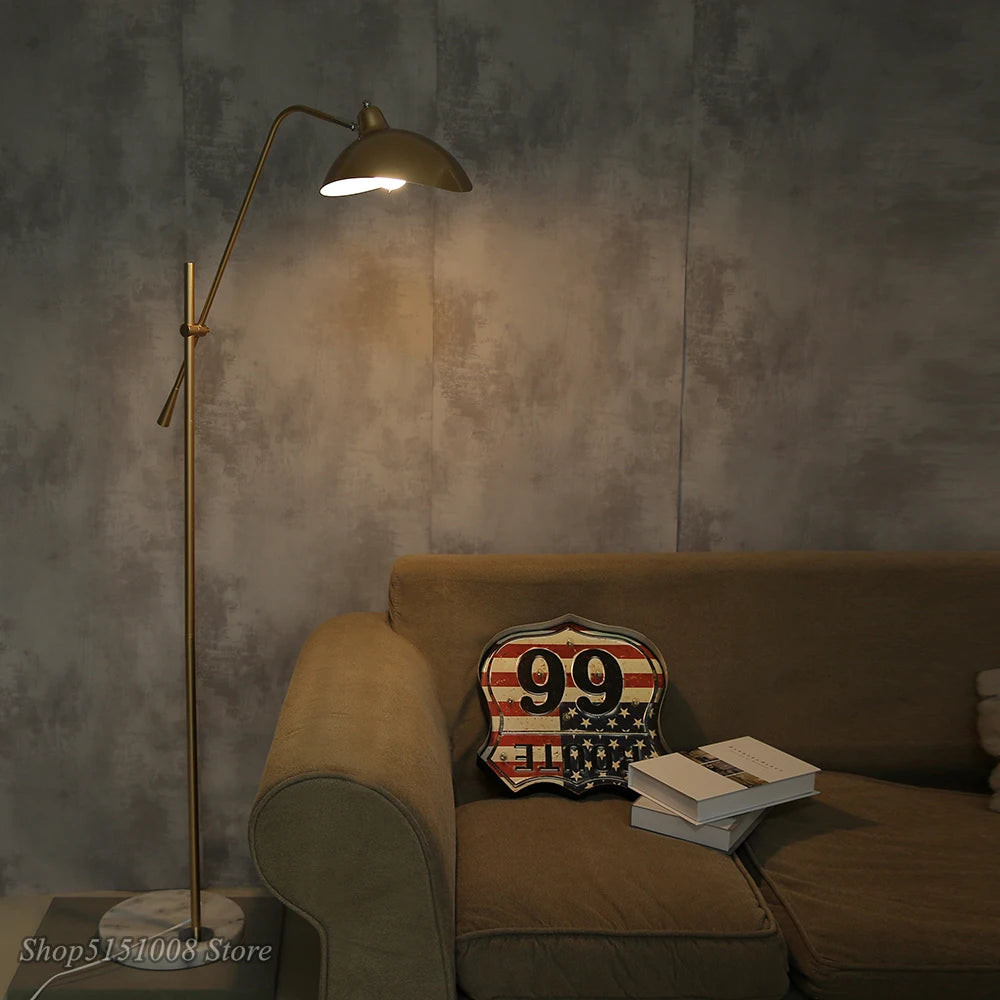Lampadaire nordique Simple en or - vue 4 sur 8
