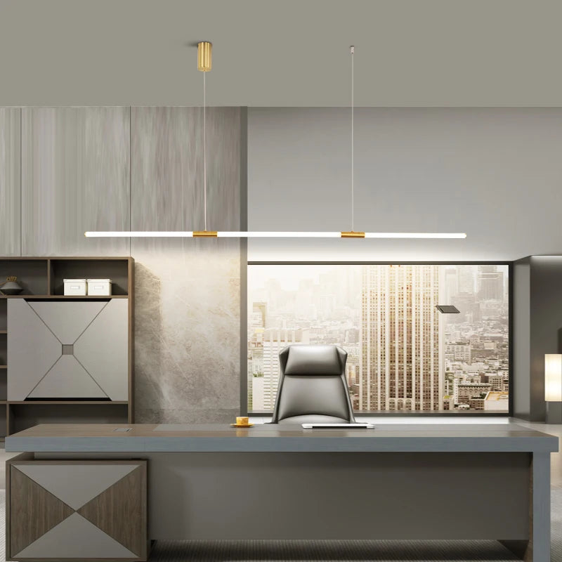 Lustre design style cuivre placage moderne LED - vue 6 sur 8