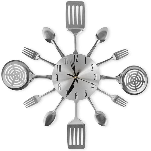 Large Kitchen Wall Clocks with Spoons and Forks,Great Home Decor and Nice Gifts,Wall Clock Creativ Tableware Wall Clock - vue 2 sur 7