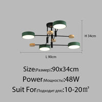 Contemporary nordic LED chandelier in minimalist wrought iron