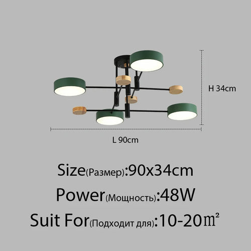 Contemporary nordic LED chandelier in minimalist wrought iron