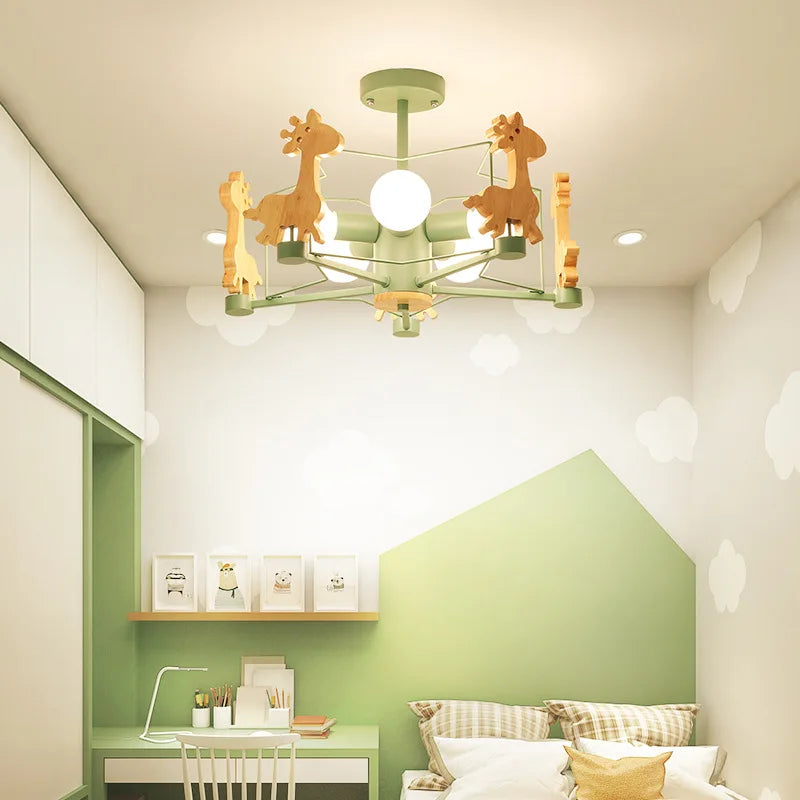Lustre enfant LED en forme de girafe - vue 4 sur 12