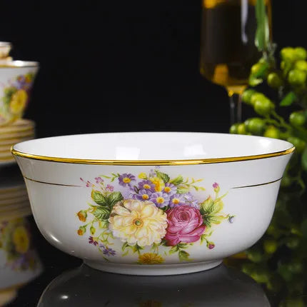 Service de table porcelaine fine floral personnalisable