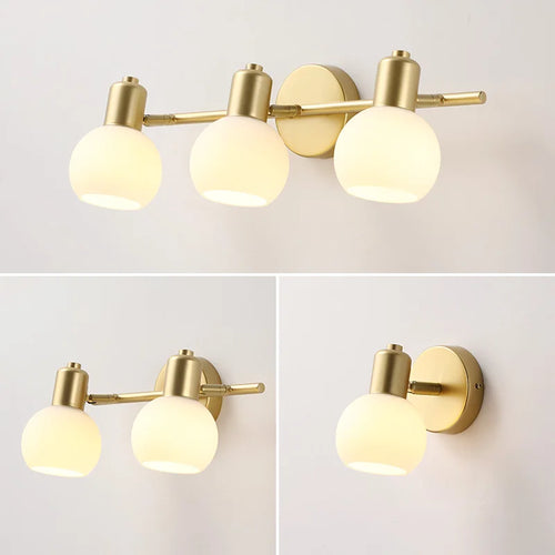applique murale led 3 têtes lumière chaude/froide/blanc - vue 2 sur 9