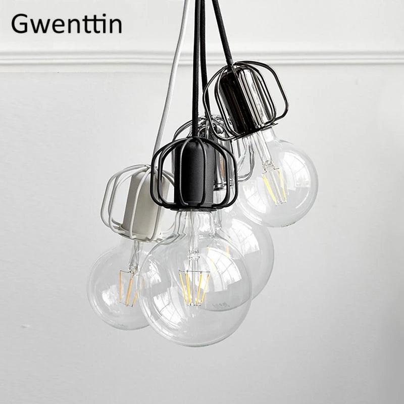 Minimalist nordic iron pendant light for interiors - vue 4 sur 12