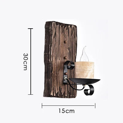 applique murale industrielle en bois pour café et restaurant - vue 8 sur 8