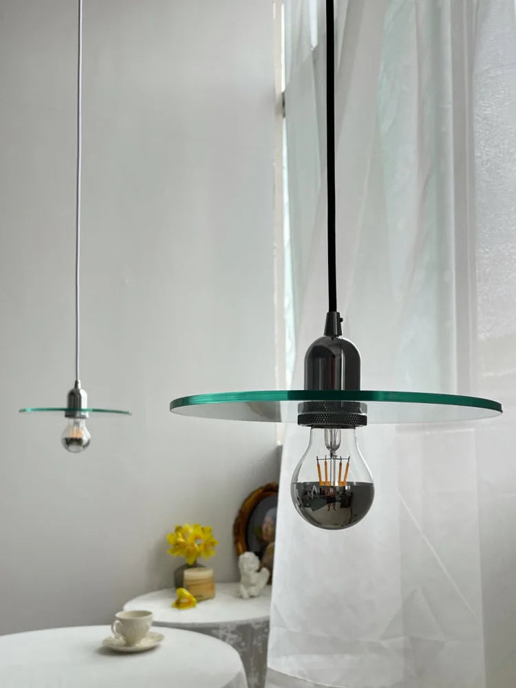 lustre rétro en verre clair suspendu pour décoration café bar - vue 6 sur 6