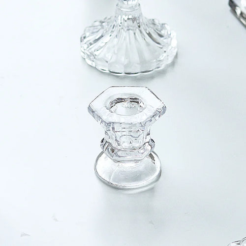 bougeoir en verre pour décoration romantique et centre de table