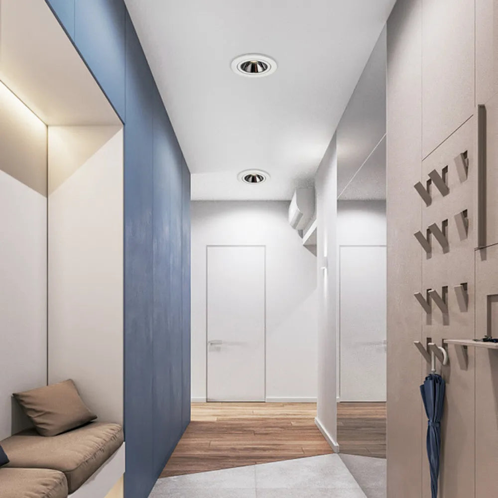 plafonnier encastré moderne en aluminium anti-éblouissement réglable pour intérieur - vue 6 sur 8