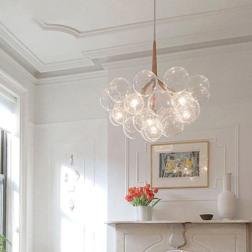 SANDYHA boule de verre bulle lustre haute qualité matériel lampadaire Art décoration de la maison LED lampe suspendue personnalité chambre E27