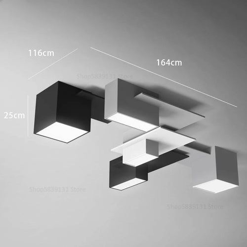 plafonnier nordique moderne simple boîte créative combinaison géométrique - vue 9 sur 11