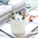 bougies parfumées romantiques aux fleurs séchées pour intérieur