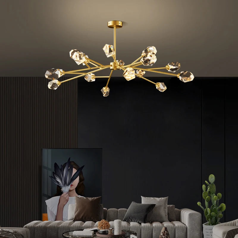 lustre spoutnik design moderne pour décoration intérieure en cristal - vue 4 sur 15