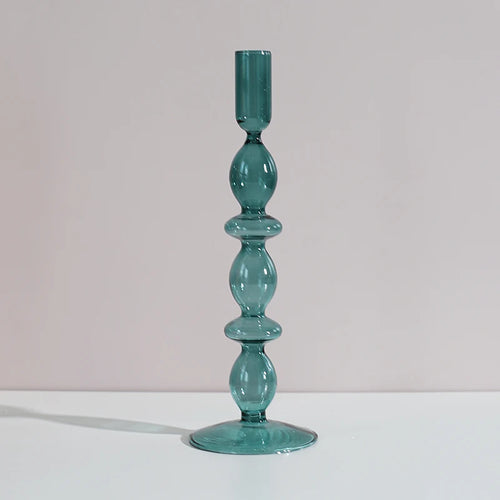 Nordic Glass candle holders, romantic Dinner home decoration, candlestick for birthday wedding, candle holder portavelas decor - vue 14 sur 31