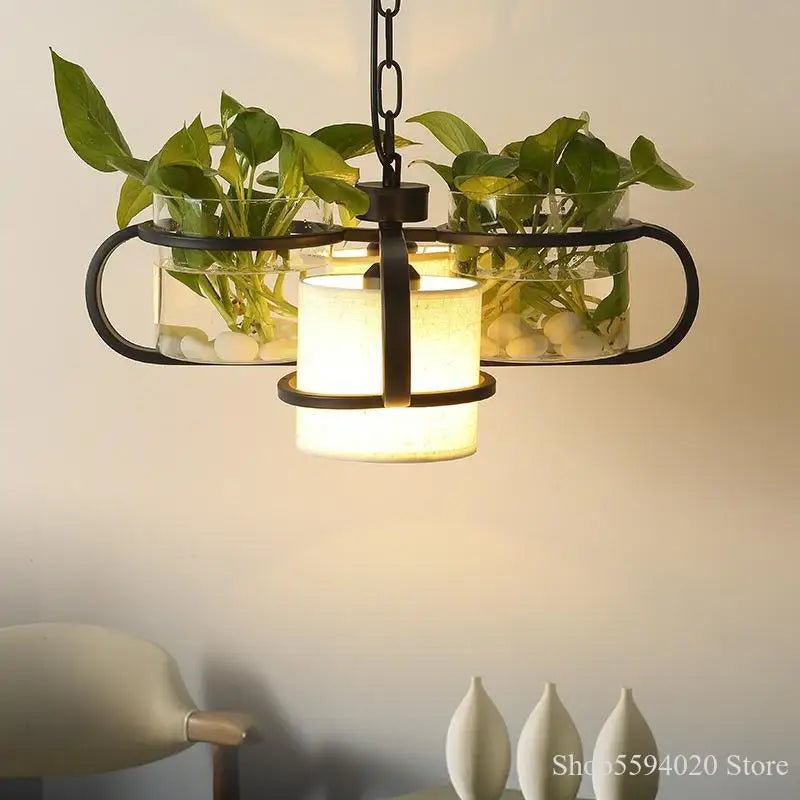 suspension moderne en forme de plante chinoise pour bar et restaurant - vue 5 sur 13