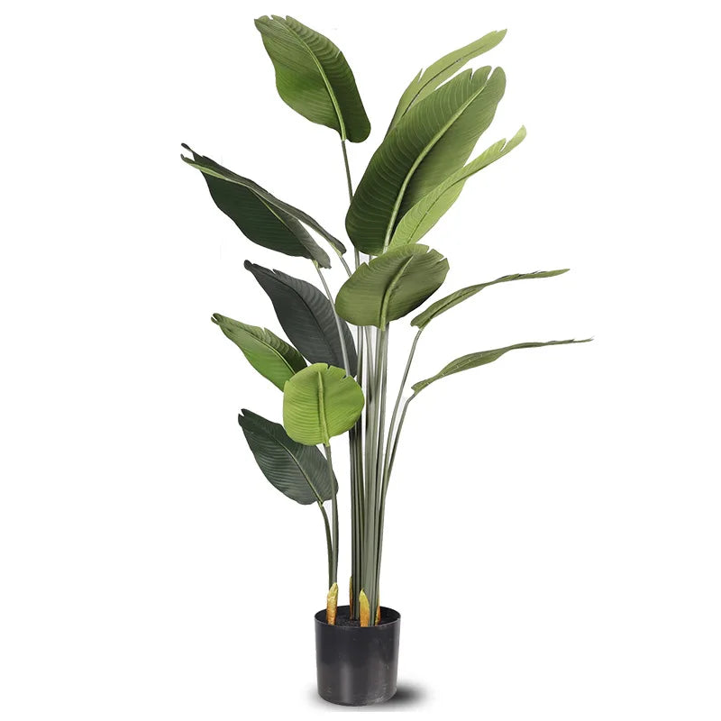 Artificial Green Plant, Plastic Banana Tree, Large Palm Turtle, Bamboo, Indoor Potted, Living Room, Home Decoration - vue 8 sur 9