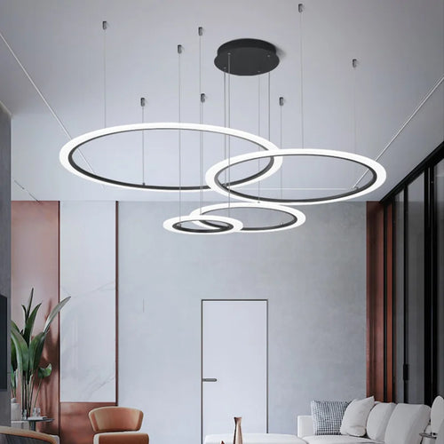 Contemporary minimalist chandelier for modern indoor lighting - vue 5 sur 22