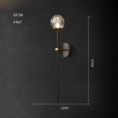 applique murale design en cuivre cristal et pierre - vue 16 sur 22