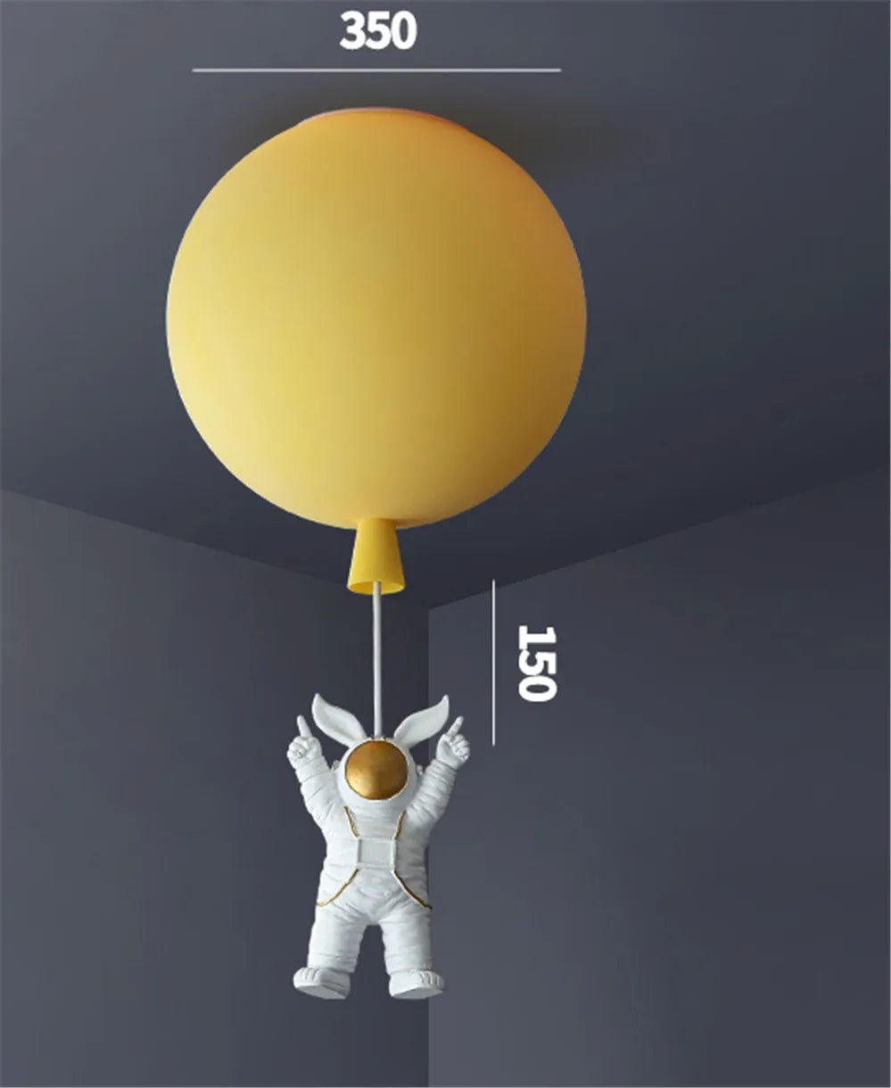 plafonnier led nordique avec astronaute et ballons pour enfants - vue 19 sur 28