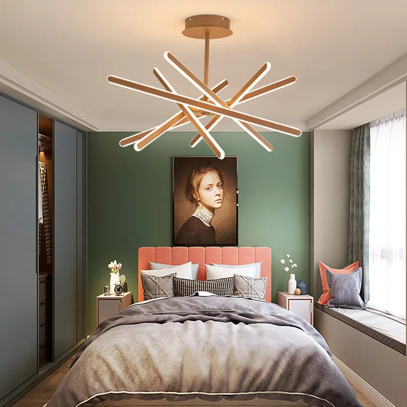 lustre à led design moderne avec télécommande et intensité variable - vue 2 sur 6