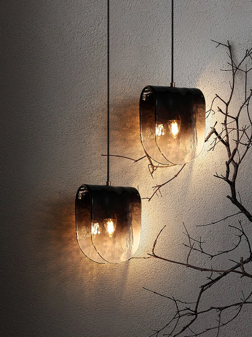 Suspension nordique simple en verre design arrondi - vue 3 sur 7