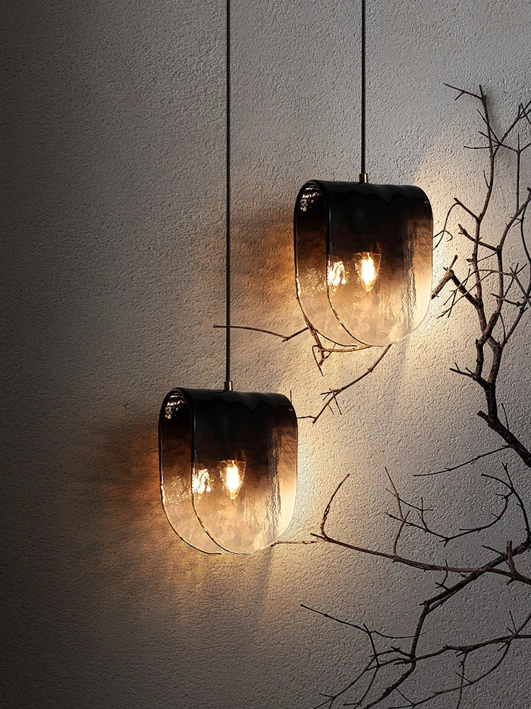 Suspension nordique simple en verre design arrondi