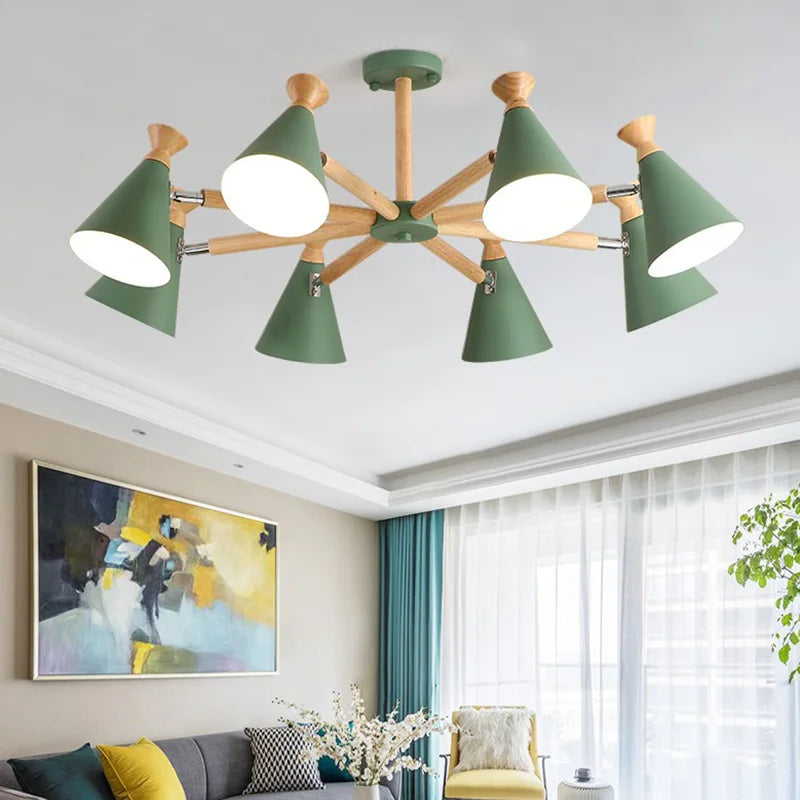 suspension nordique en bois pour décoration intérieure - vue 2 sur 26