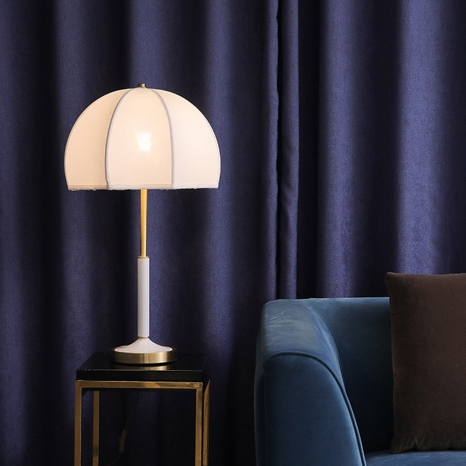 Lampe à poser rétro LED abat-jour rond American - vue 2 sur 6