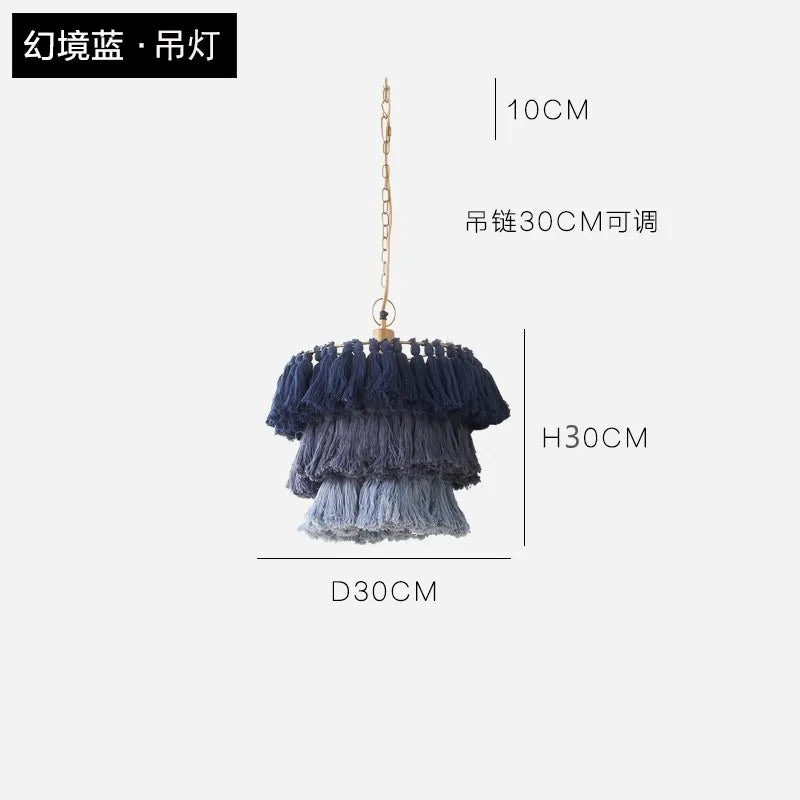 suspension moderne en coton avec pampilles design nordique artistique - vue 22 sur 22