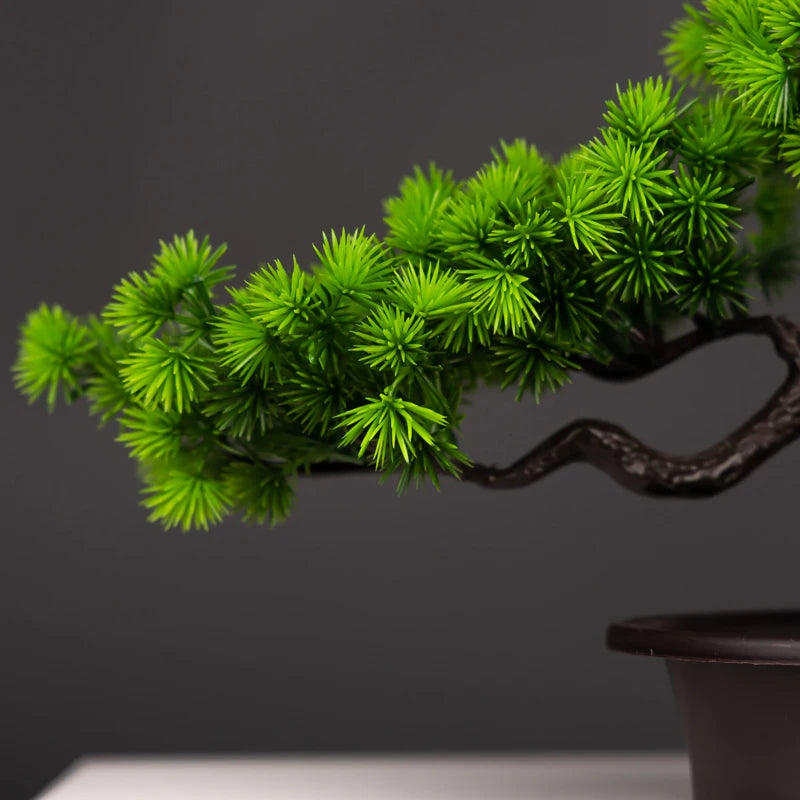 plantes de pin artificielles bonsaï décoratives en plastique pour intérieur - vue 7 sur 8