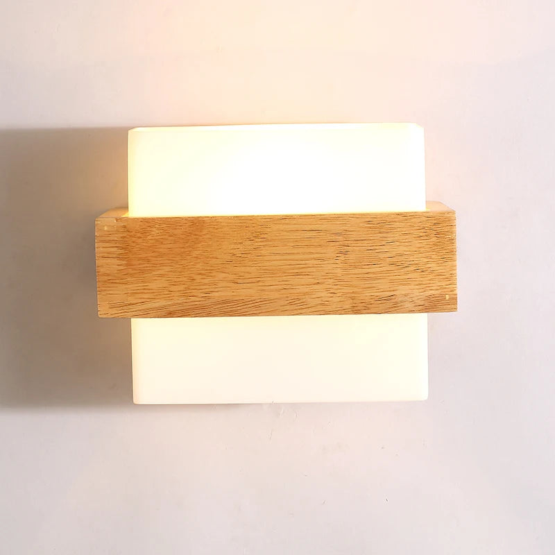 lampe de chevet led japonaise en bois massif créatif