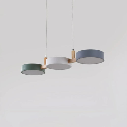 lustre nordique led moderne en bois et métal